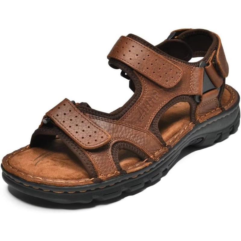 Arkbird Men’s Sandals, Closed Toe Leather Fisherman Outdoor Hiking ...