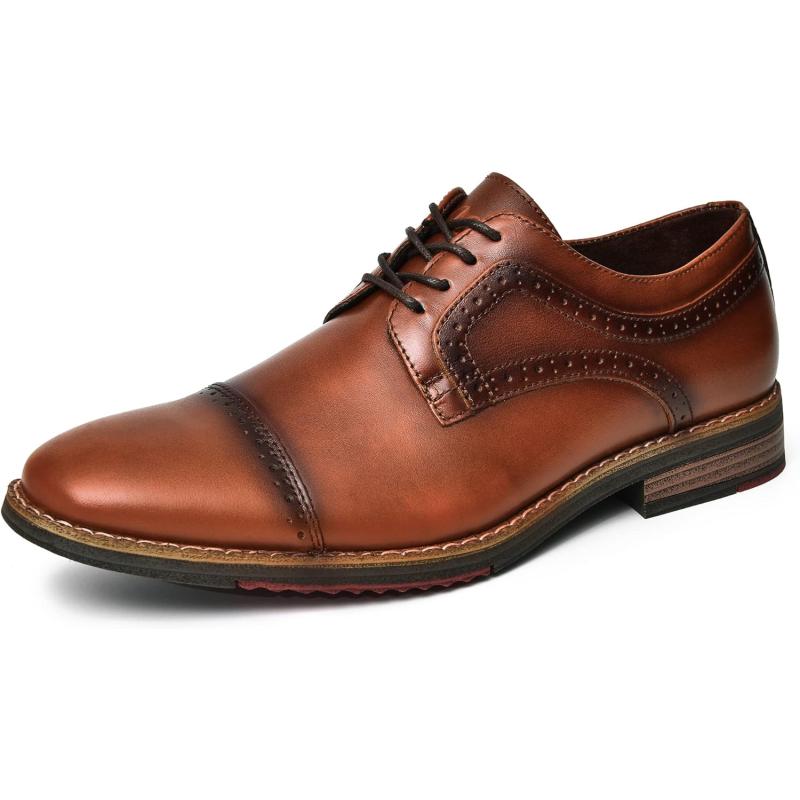 Men’s Oxford Dress Shoes Classic Fashion Genuine Leather Business Work ...
